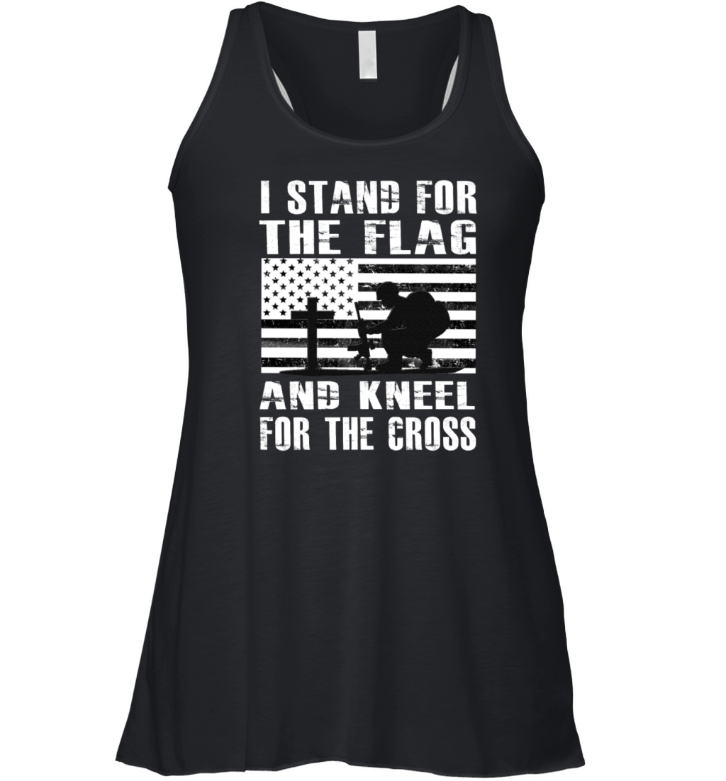 I Stand For The Flag And Kneel For The Cross Shirt Women's Flowy Tank Top
