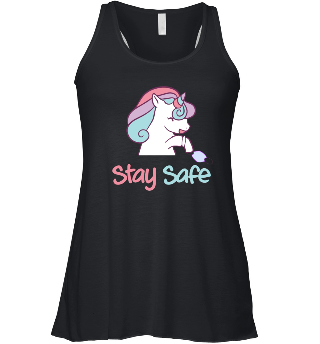 unicorn stay safe Women's Flowy Tank Top