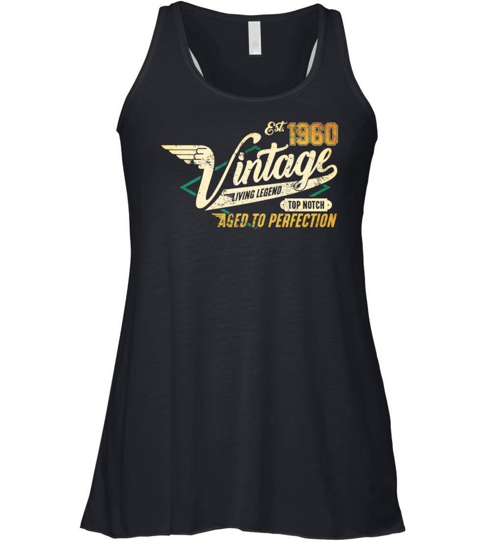 Vintage 1960 birthday gifts Born 60 Bday Gift Women's Flowy Tank Top