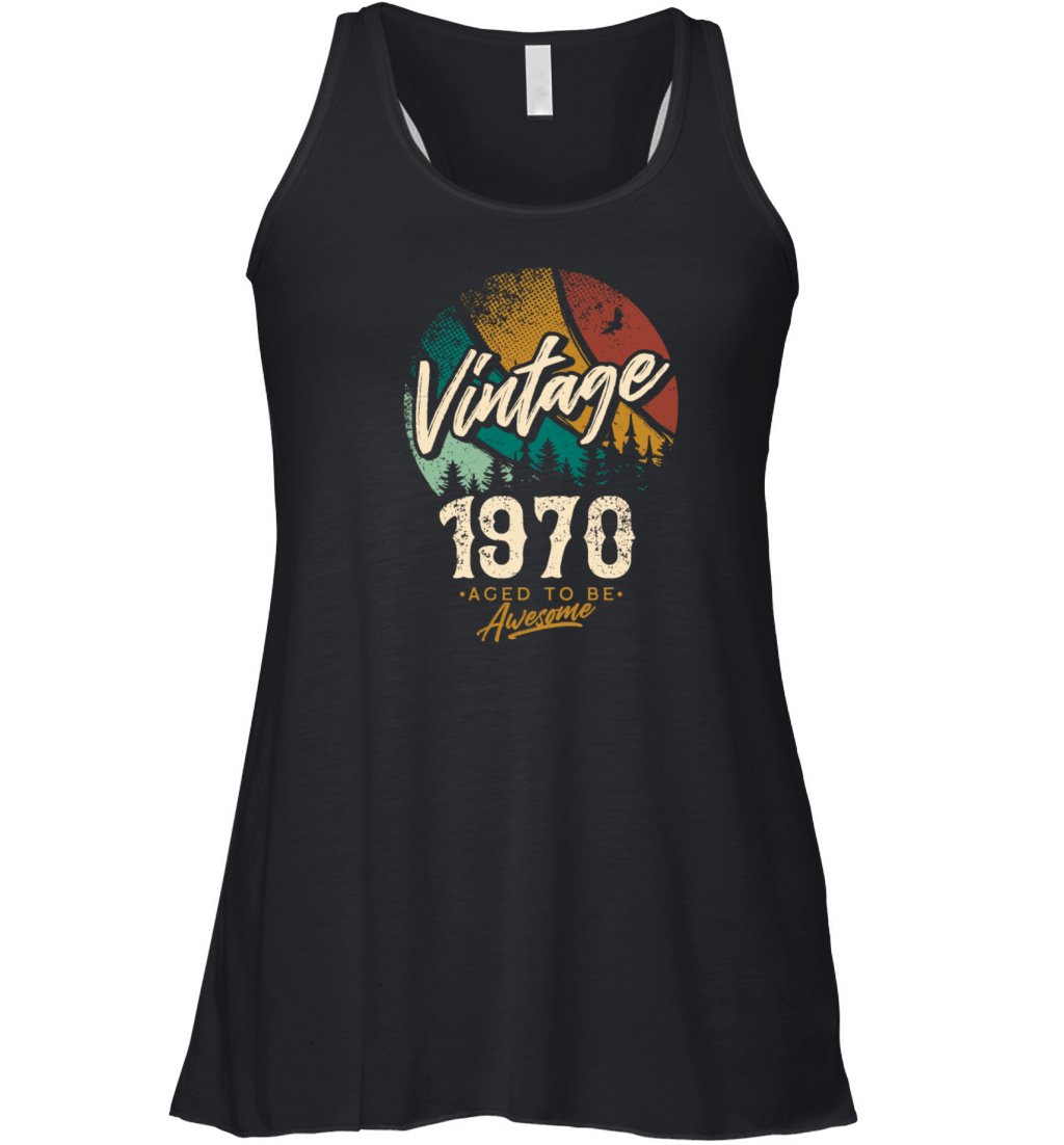 Vintage 1970 birthday gifts for men women bday Women's Flowy Tank Top