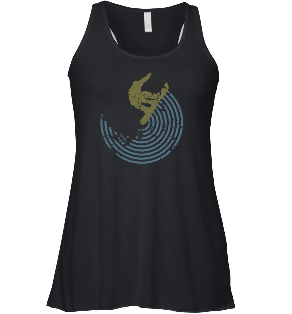 vintage snowboarder logo and graphic Women's Flowy Tank Top