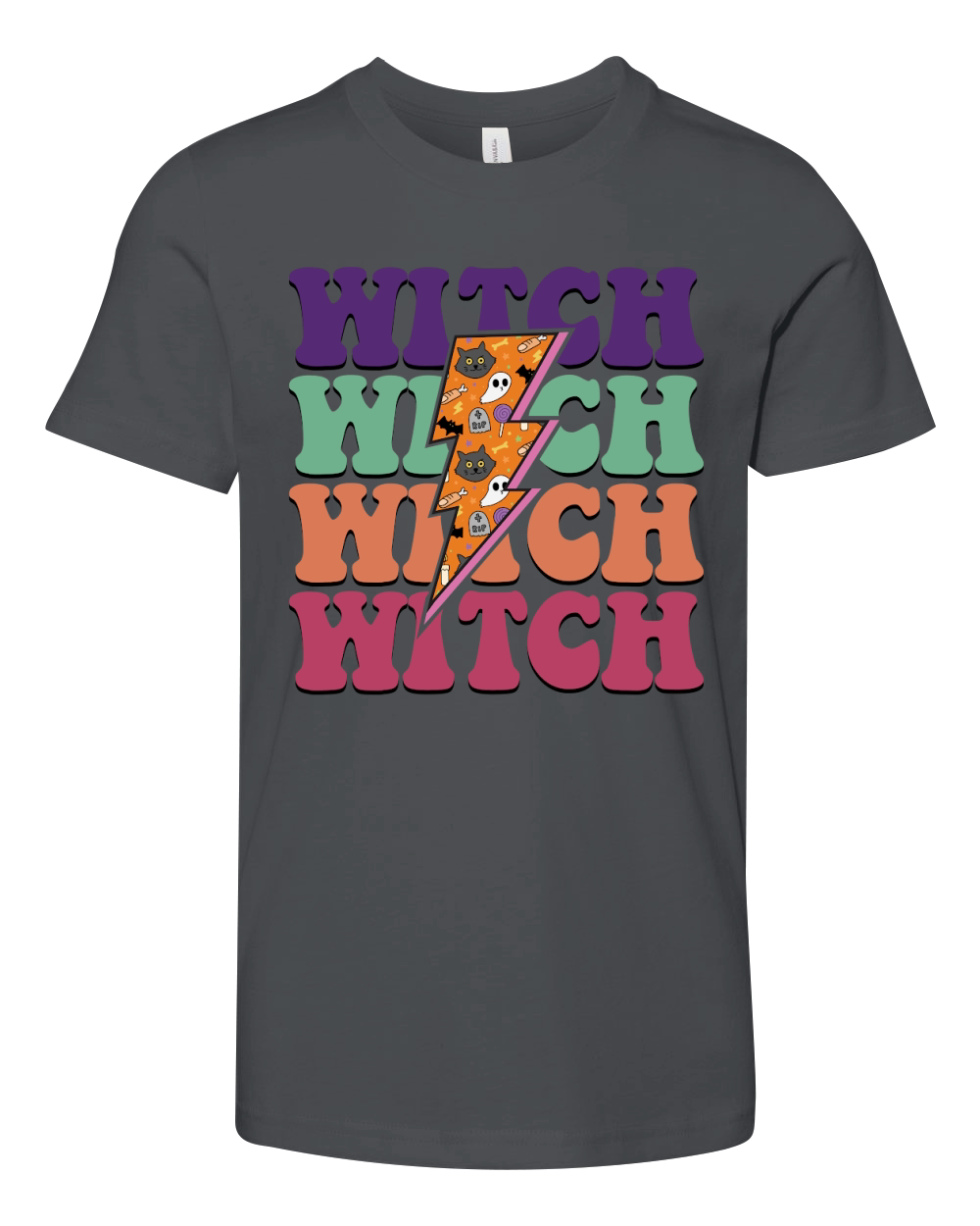 Halloween Witch Retro Groovy Vintage Youth Unisex Jersey Tee