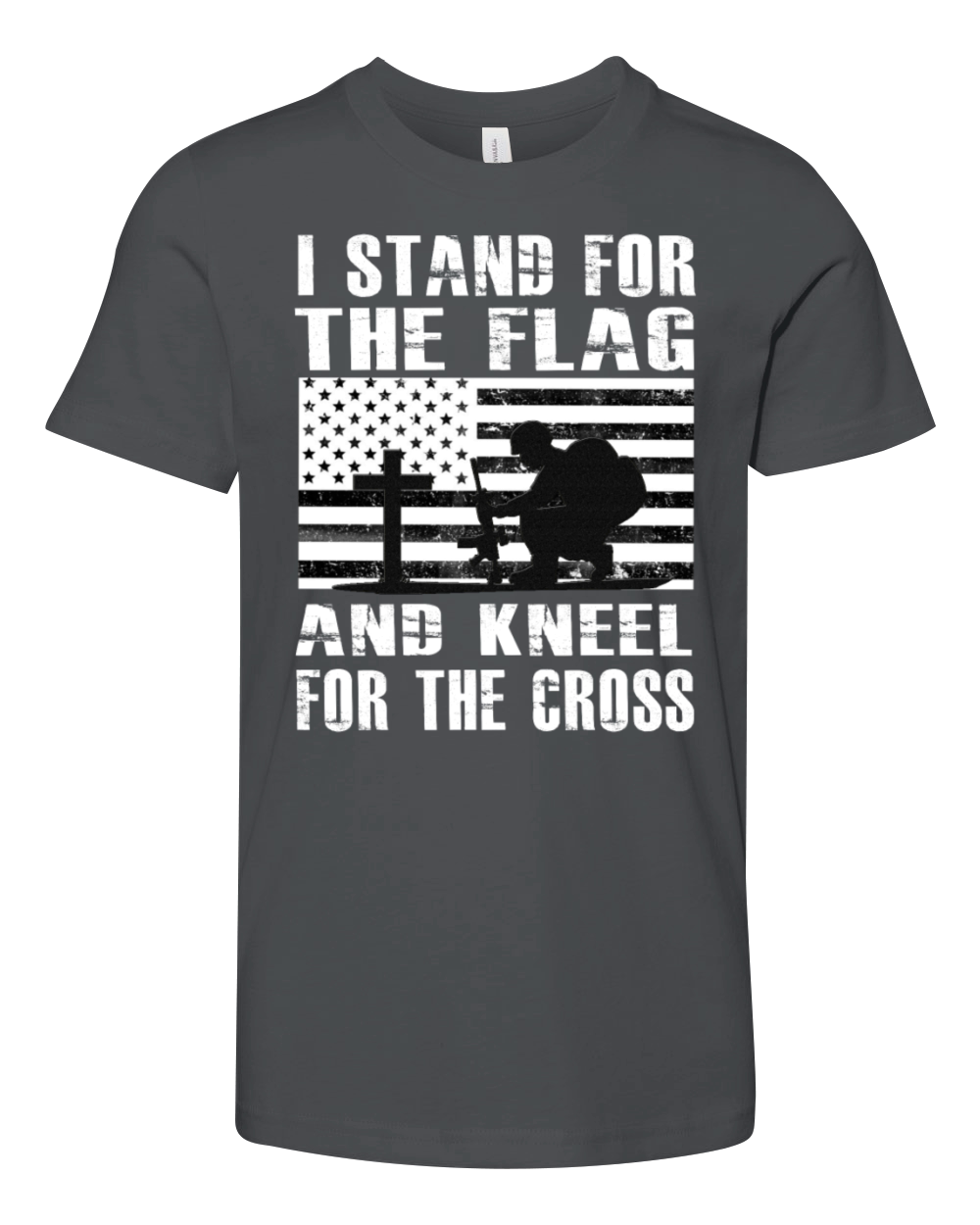 I Stand For The Flag And Kneel For The Cross Shirt Youth Unisex Jersey Tee