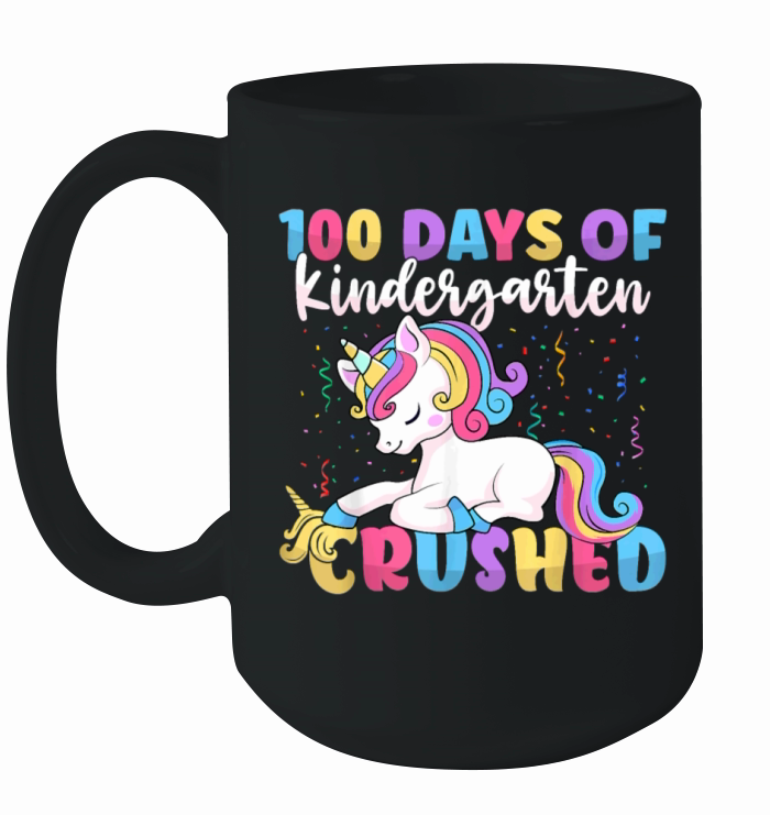 100 Days of Kindergarten Crushed Boys Cute Unicorn Ceramic Mug