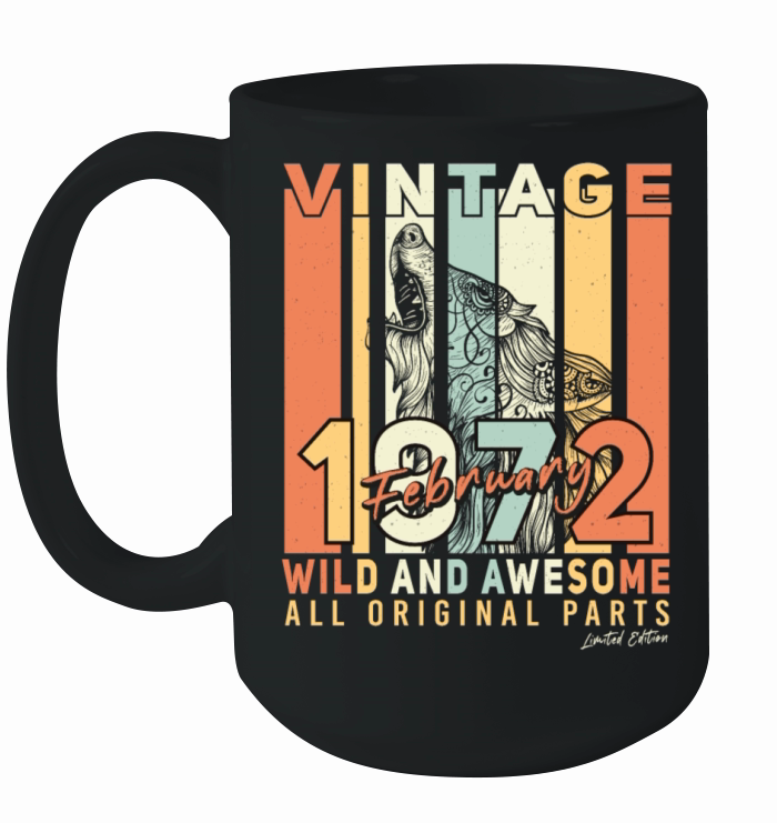 February 1972 Vintage Original Ceramic Mug