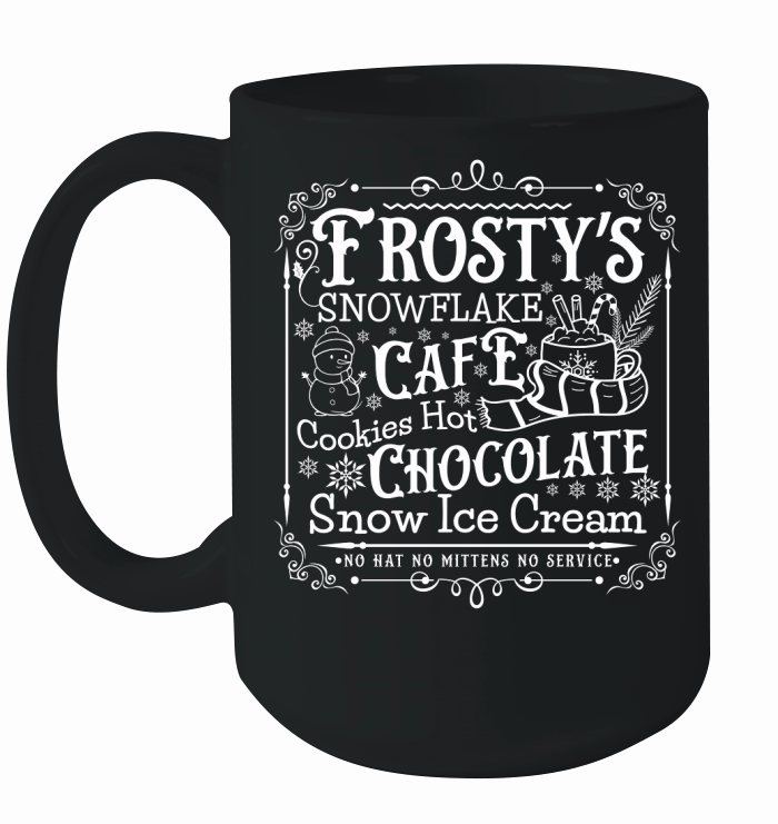 frostys Snowflake Cafe cookies Vintage Christmas  white300 Ceramic Mug