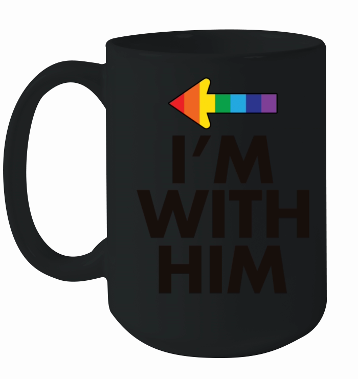 I Am With Her - I Am With Him Gay Couples Design Ceramic Mug