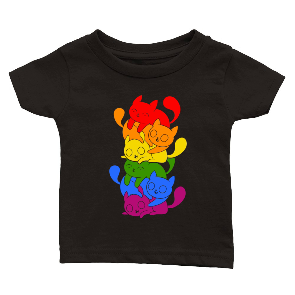 LGBT Color Cat Lesbian Gay LGBTQ Pride Transgender Classic Baby Crewneck T-shirt
