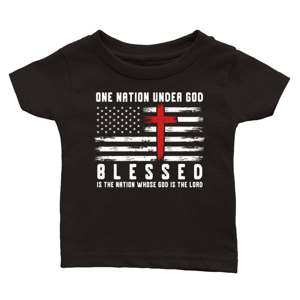 One nation under God Blessed Christian Classic Baby Crewneck T-shirt