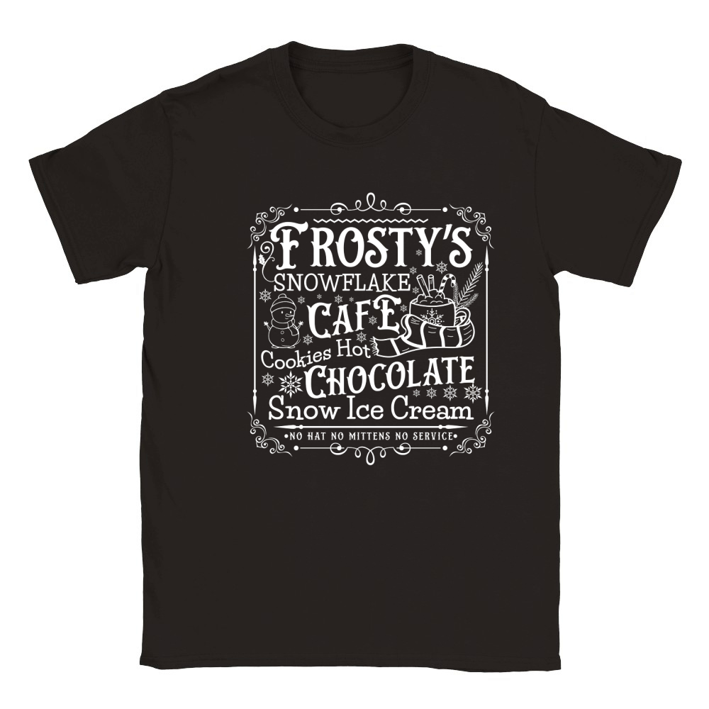 frostys Snowflake Cafe cookies Vintage Christmas  white300 Classic Kids Crewneck T-shirt