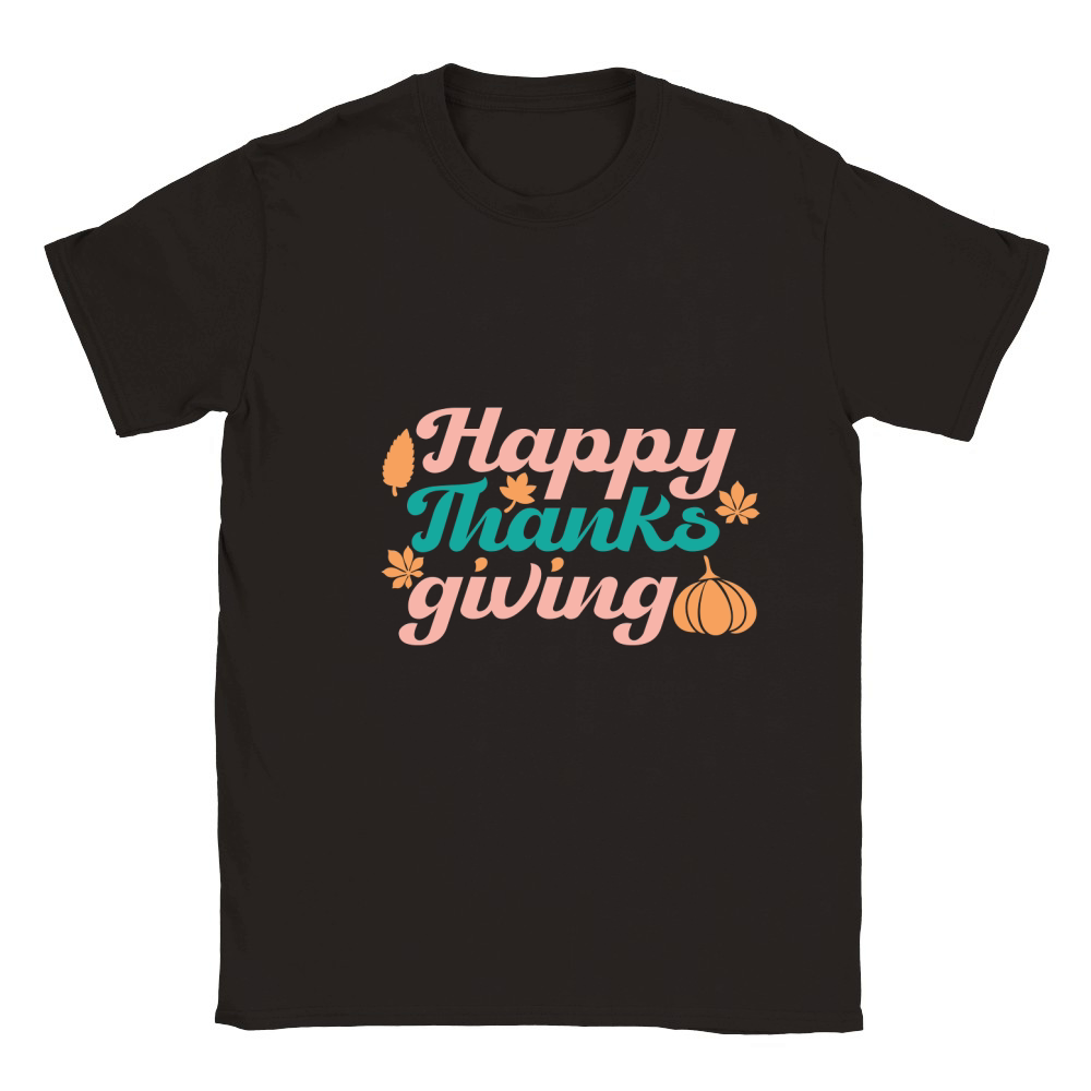Happy Thanks Giving   Colorful Classic Kids Crewneck T-shirt