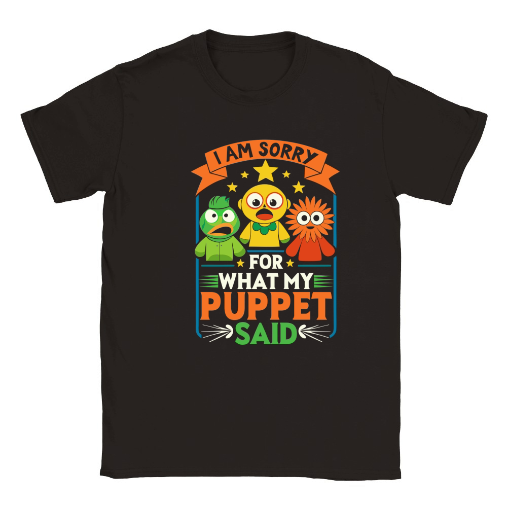 I am sorry for what my puppet said Classic Kids Crewneck T-shirt