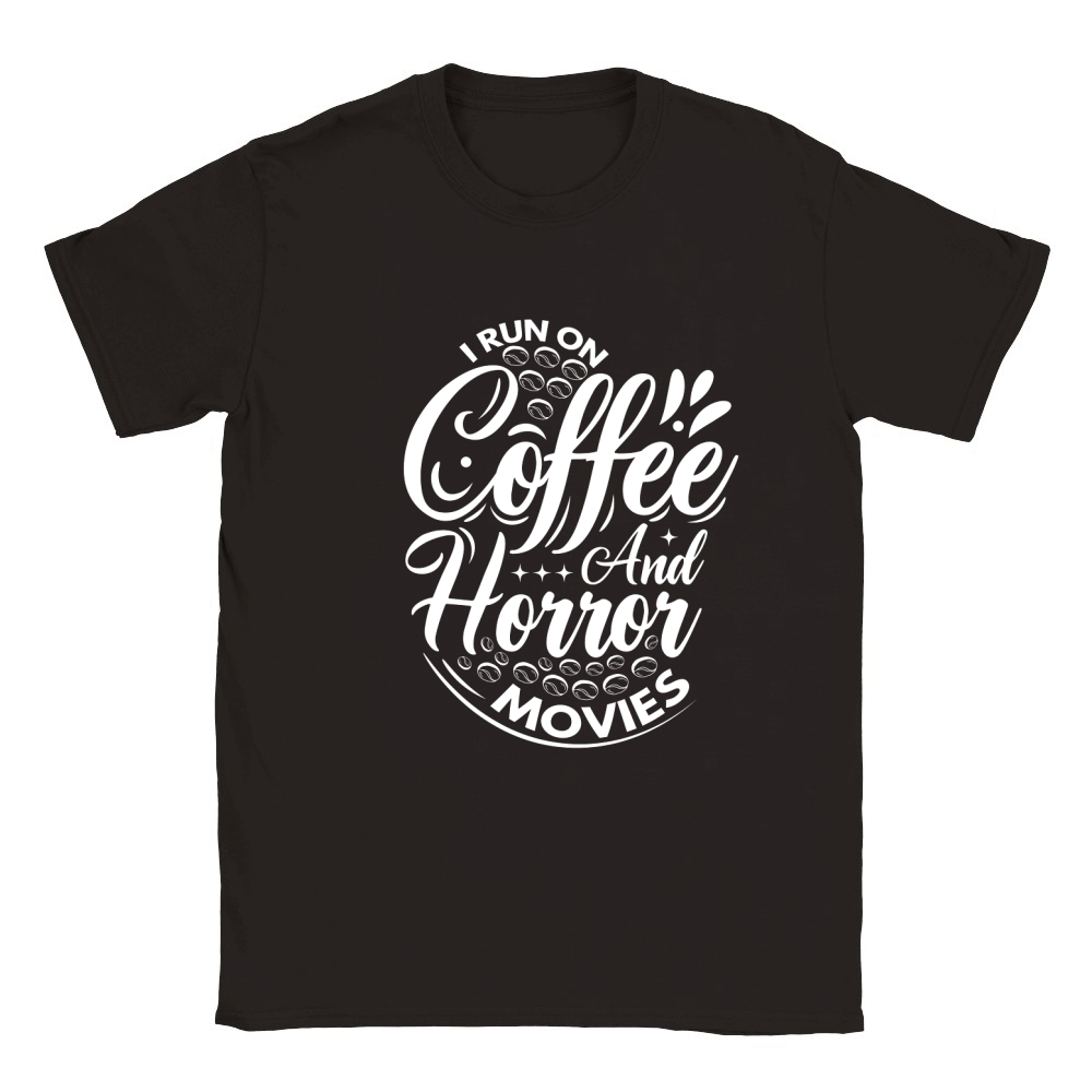 I run on coffef and horror movies 03 Classic Kids Crewneck T-shirt