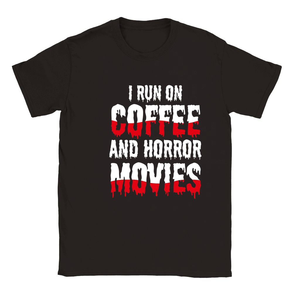 I run on coffef and horror movies Classic Kids Crewneck T-shirt