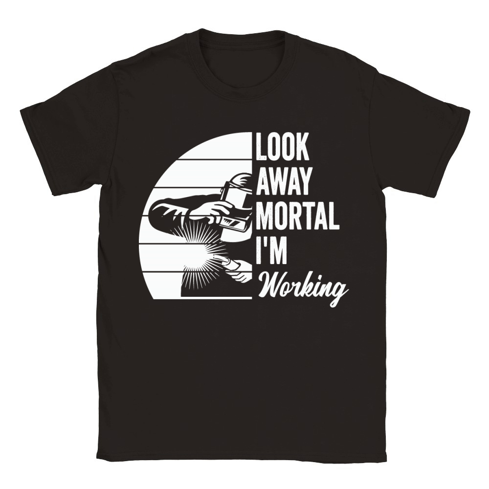 Look Away Mortal Im Working Classic Kids Crewneck T-shirt