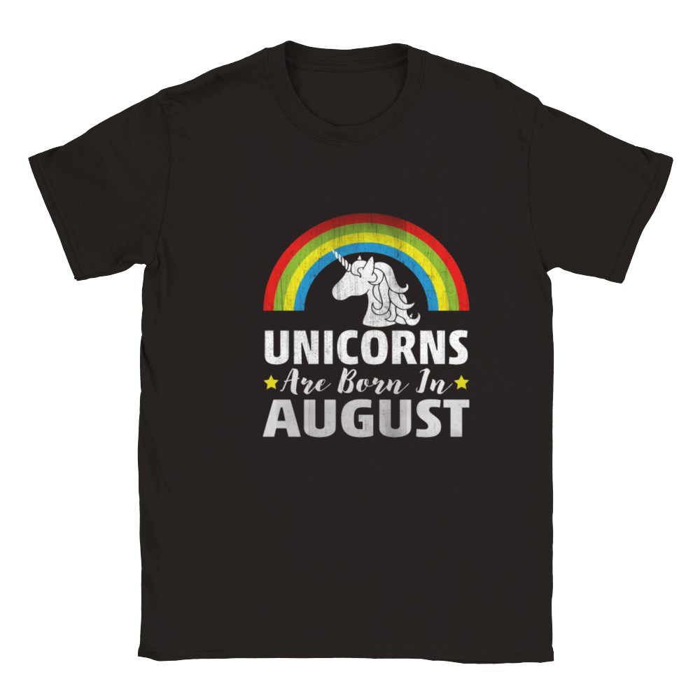 Unicorns Are Born In August Classic Kids Crewneck T-shirt