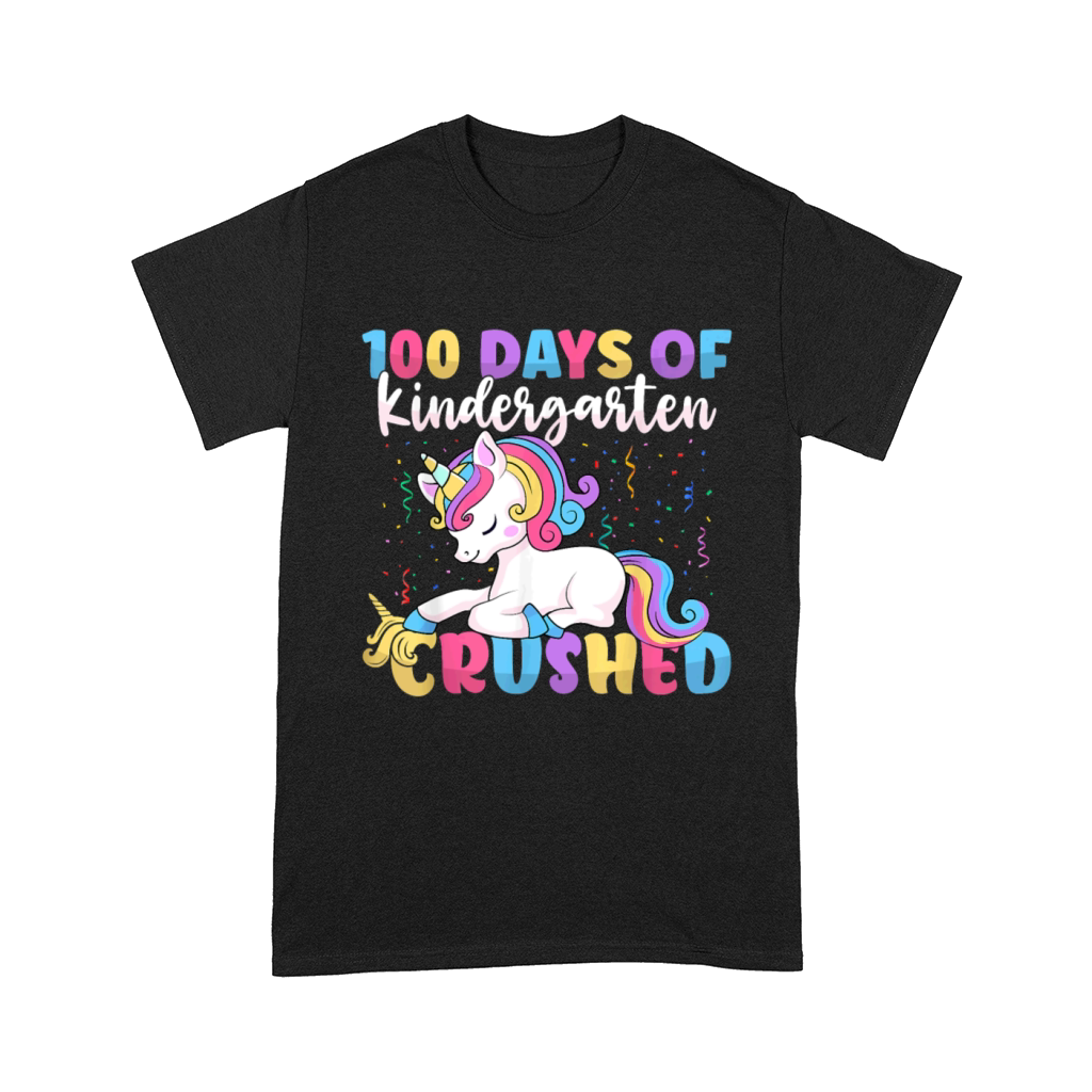 100 Days of Kindergarten Crushed Boys Cute Unicorn Comfort T-shirt