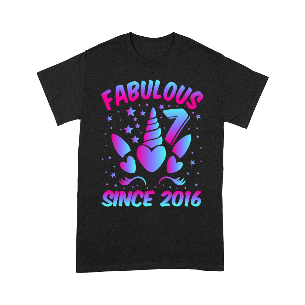 Fabulous 7 Since 2016 Unicorn Birthday T Shirt Design (1) Comfort T-shirt
