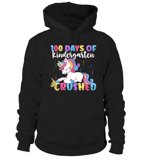 100 Days of Kindergarten Crushed Boys Cute Unicorn Hoodie Unisex