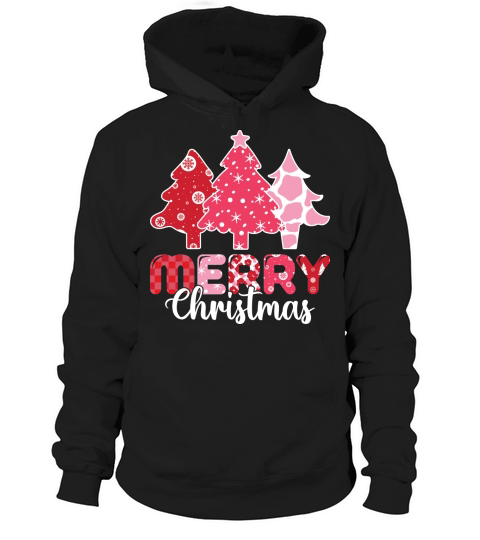 Merry Christmas Pink Trees Christmas Shirt Hoodie Unisex