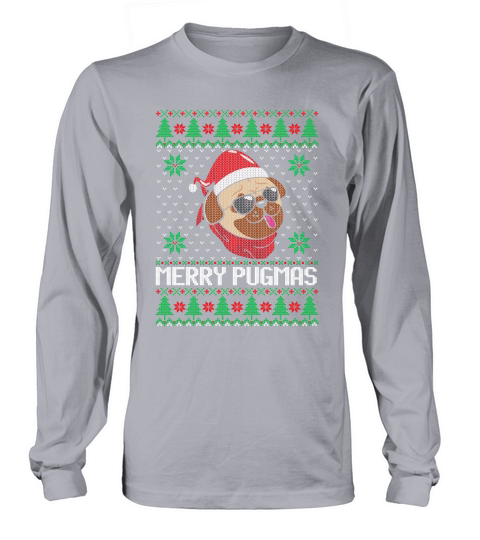 Merry Pugmas Christmas ugly Long sleeved Unisex