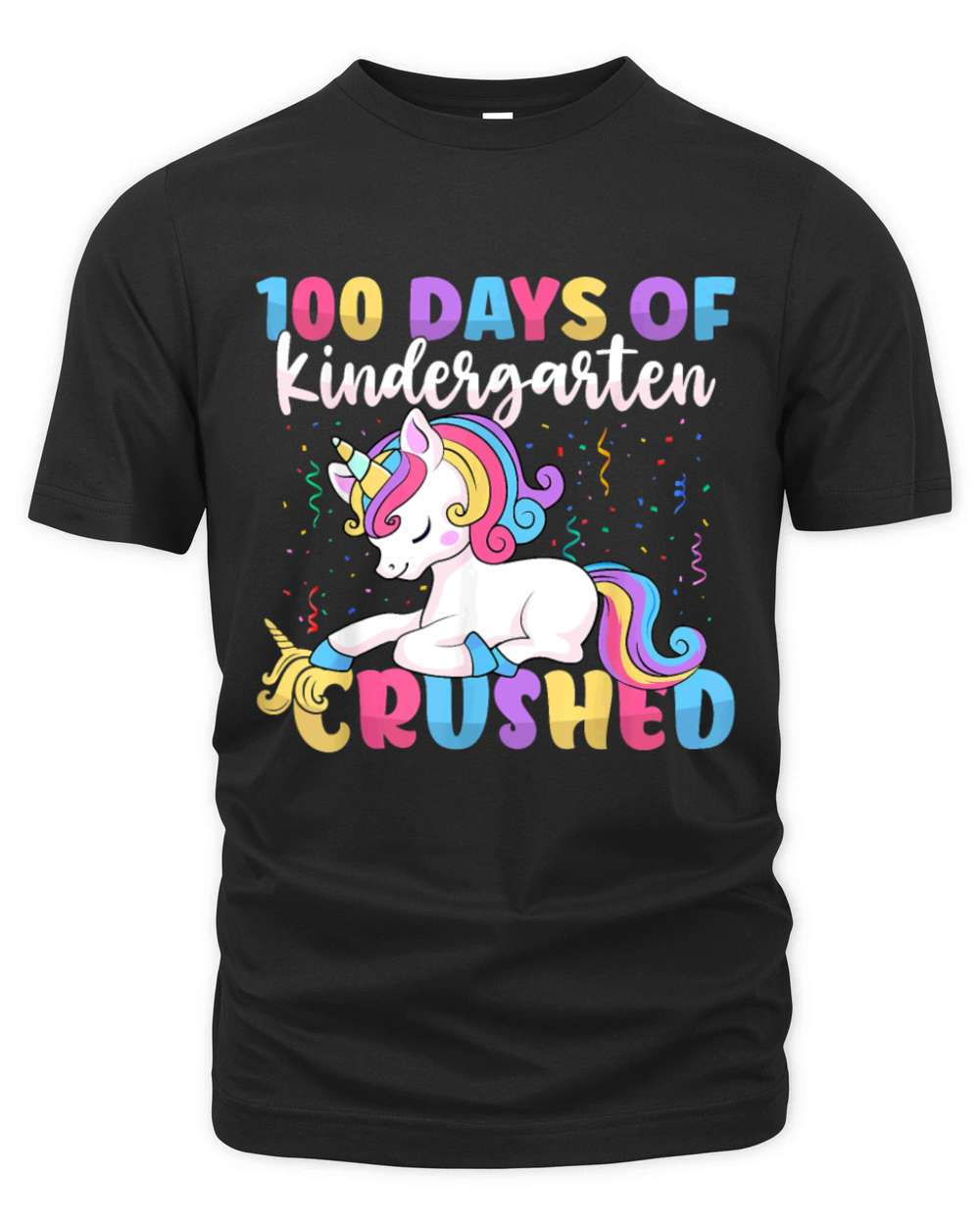 100 Days of Kindergarten Crushed Boys Cute Unicorn Organic Unisex T-shirt