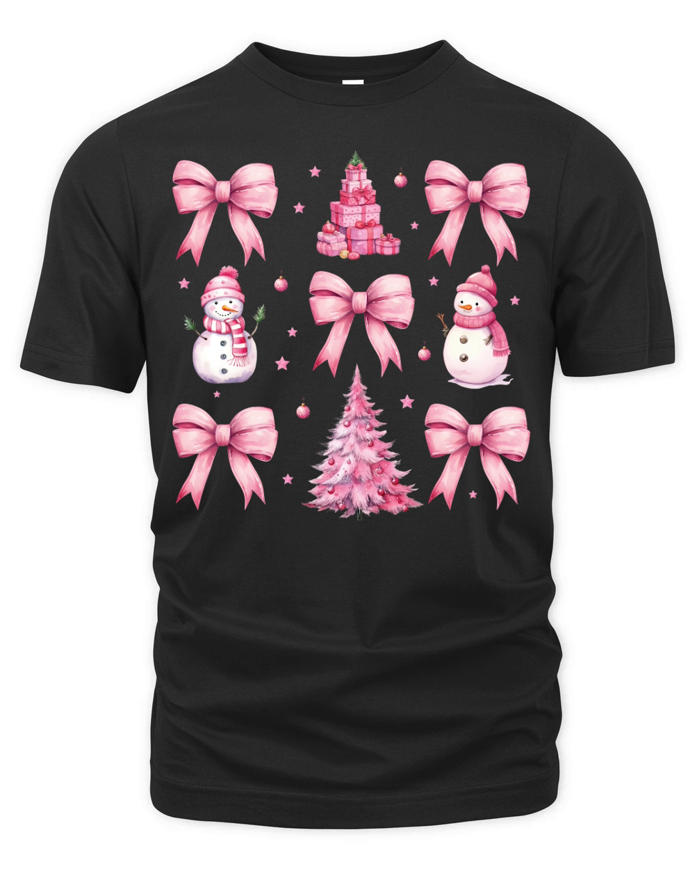 CoquetteChristmasBow Pink Organic Unisex T-shirt