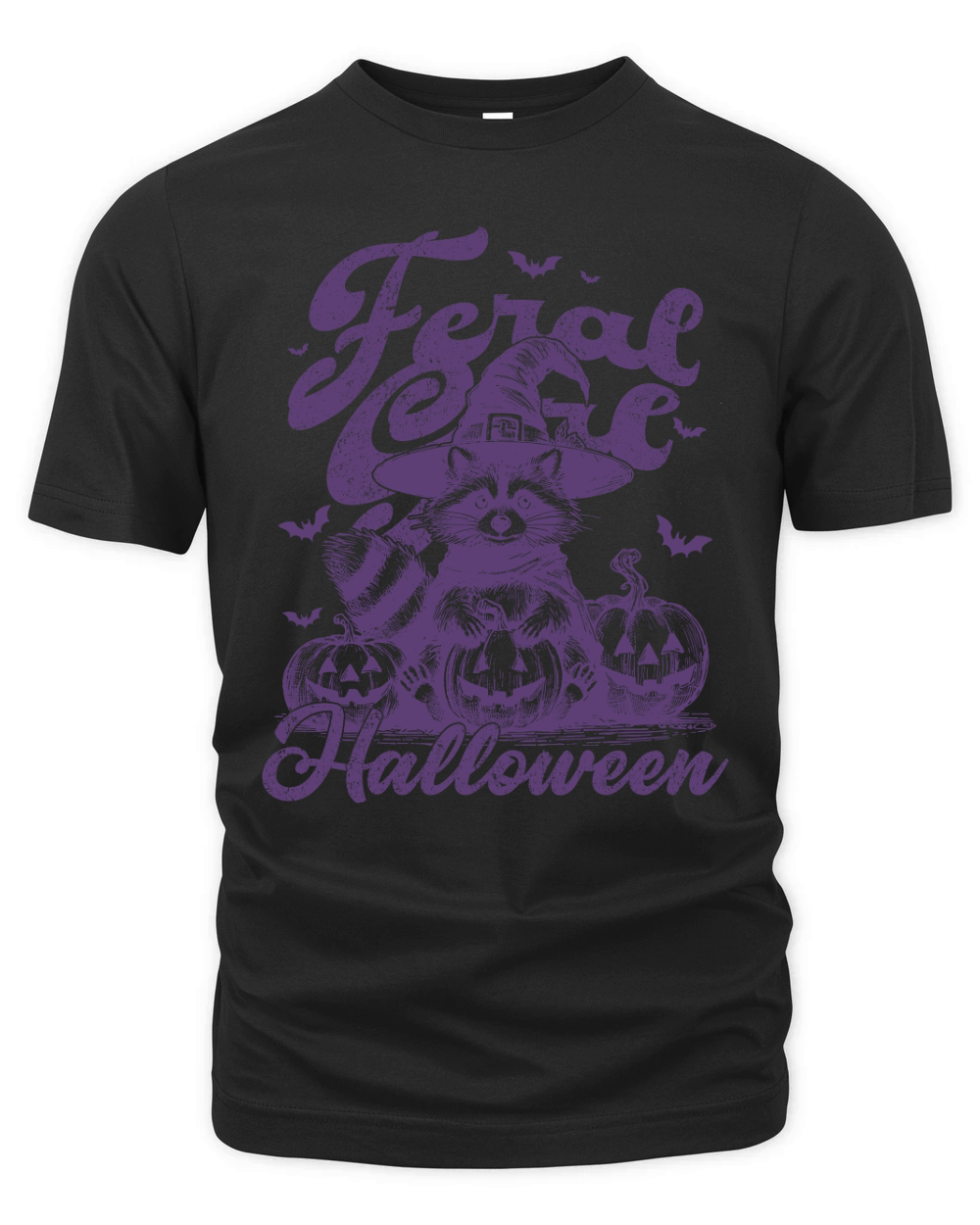 Feral Girl Halloween Raccoon L Violet Organic Unisex T-shirt