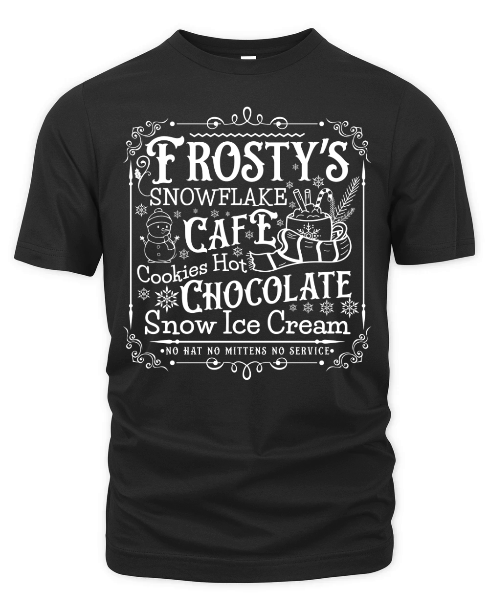 frostys Snowflake Cafe cookies Vintage Christmas  white300 Organic Unisex T-shirt