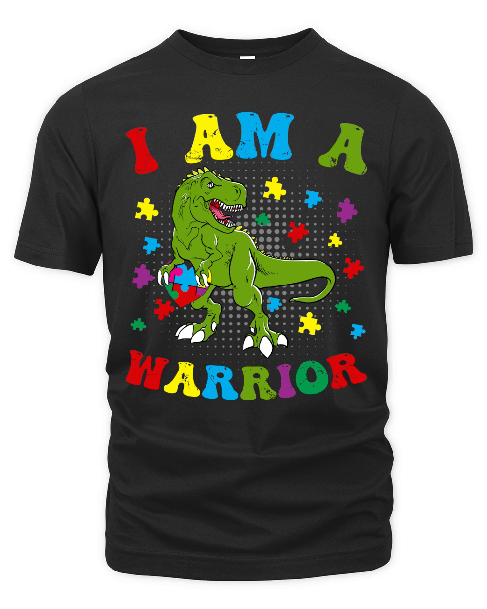 I Am a Warrior T Rex Dinosaur Autism A warrior Organic Unisex T-shirt