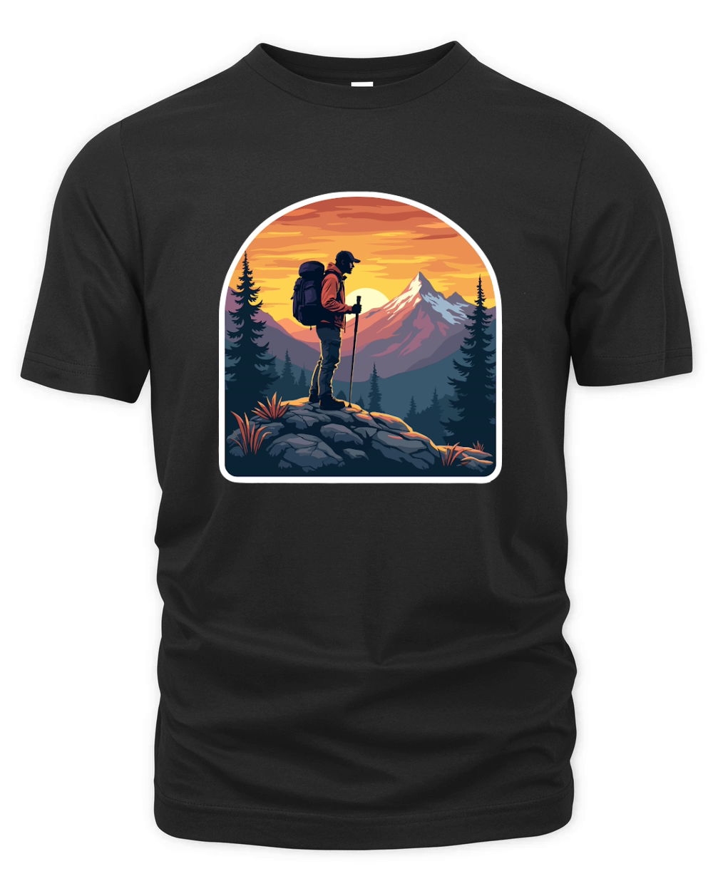 Mountain explorer hiking adventure Illus 03 Organic Unisex T-shirt