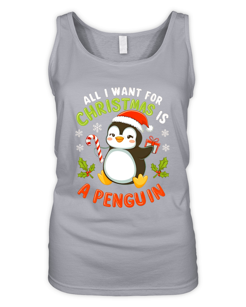 All I want for cristmas is a penguin Organic Women's Tank Top