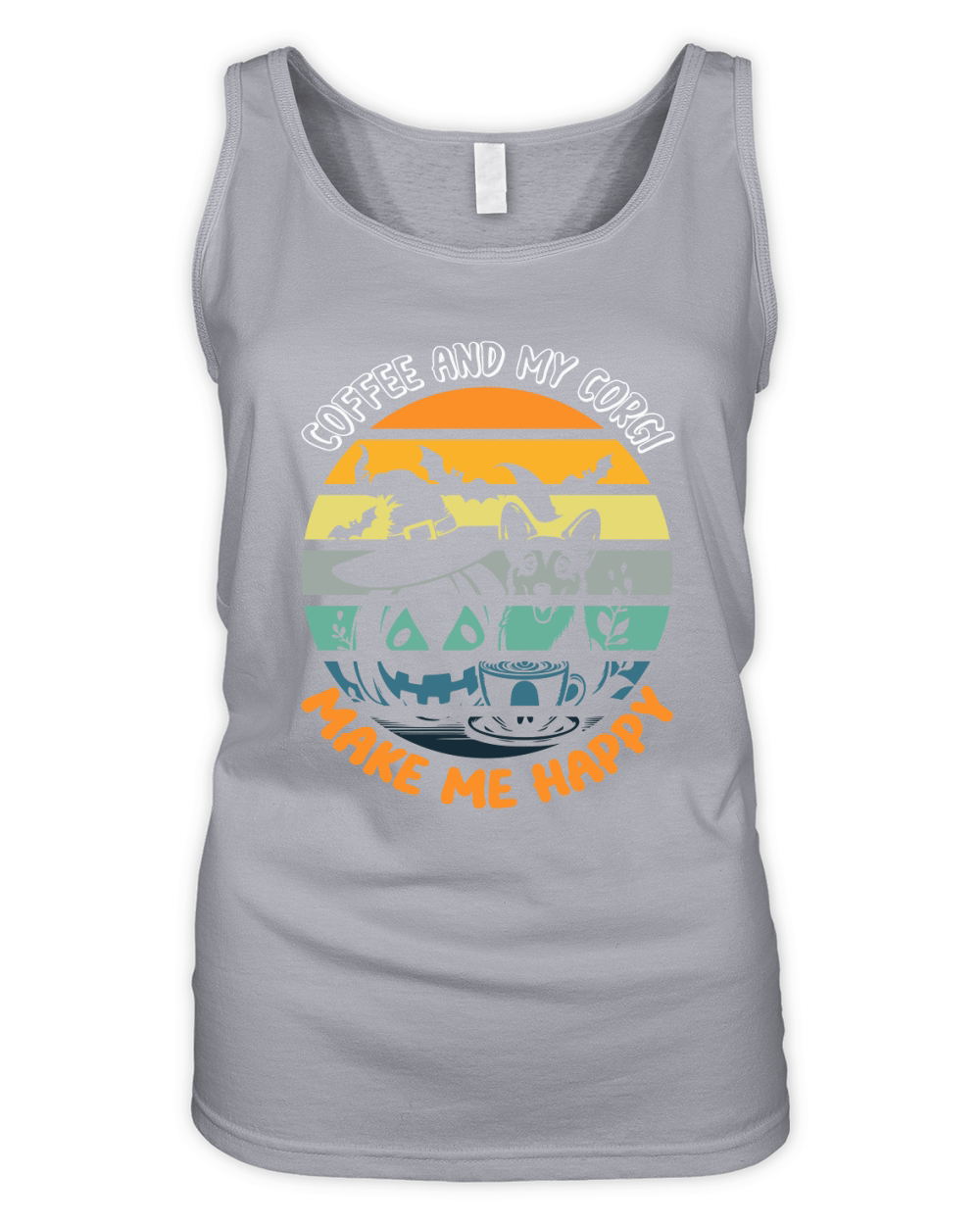 coffee and my corgi make me happy Organic Women's Tank Top