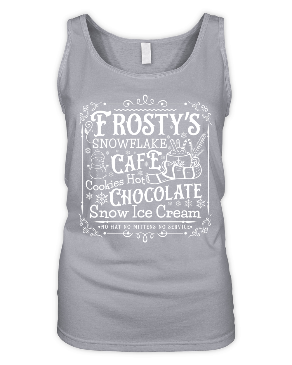 frostys Snowflake Cafe cookies Vintage Christmas  white300 Organic Women's Tank Top