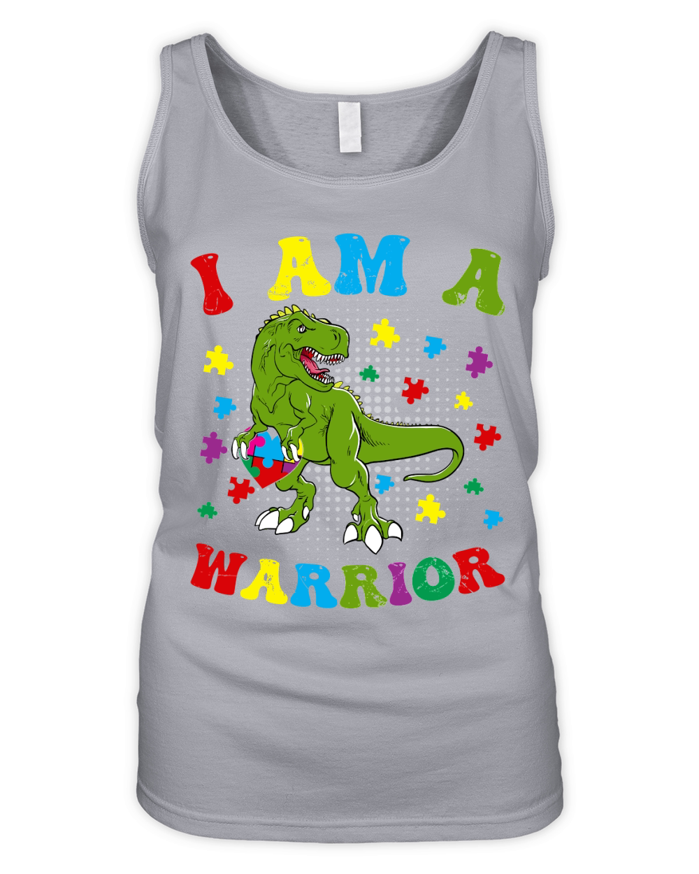 I Am a Warrior T Rex Dinosaur Autism A warrior Organic Women's Tank Top
