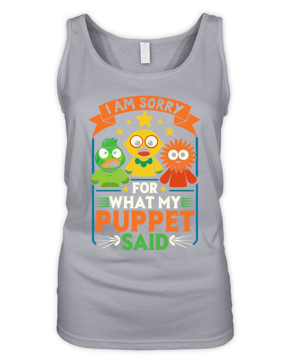 I am sorry for what my puppet said Organic Women's Tank Top
