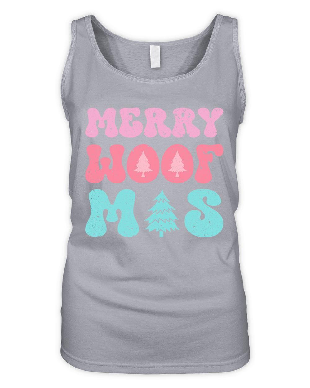 Merry Woofmas Distressed Organic Women's Tank Top