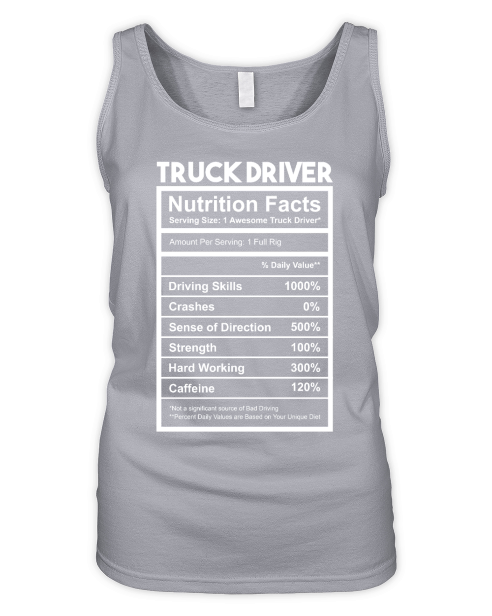 Nutrition Facts for Truck Driver Organic Women's Tank Top