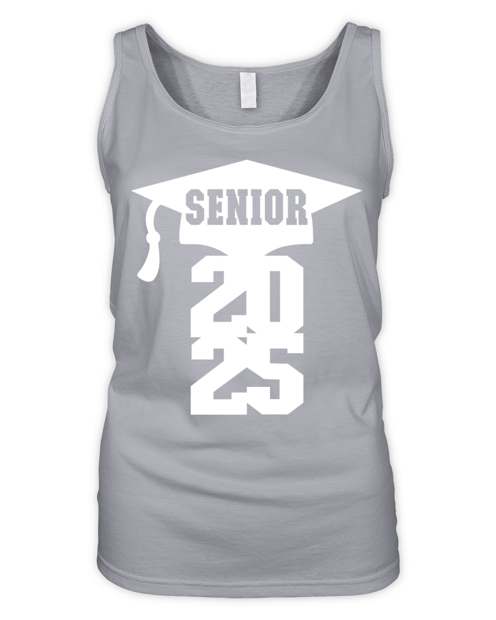 Senior 2025 with cap vertical white Organic Women's Tank Top