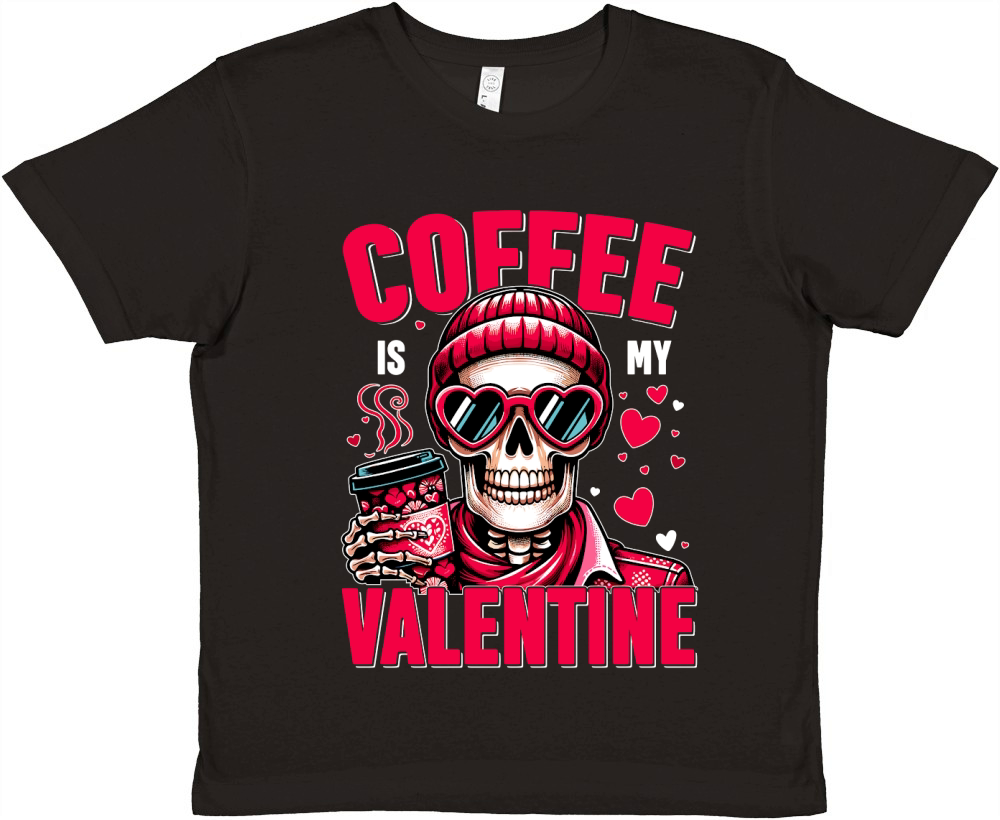 Coffee is My Valentine Premium Kids Crewneck T-shirt