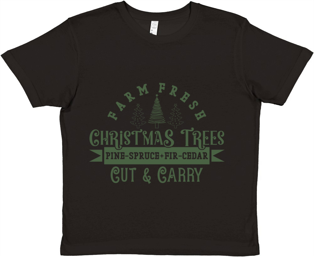 Farm Fresh Christmas Trees Pine Spruce Fir Cedar Cut & Carry Premium Kids Crewneck T-shirt
