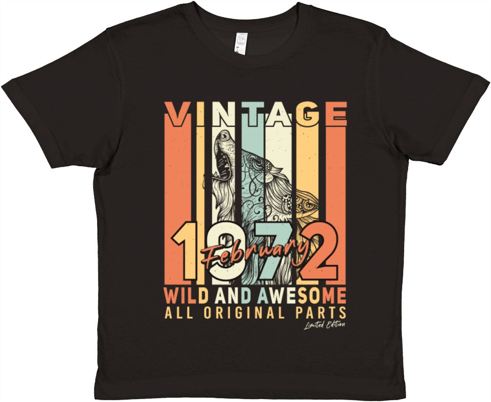 February 1972 Vintage Original Premium Kids Crewneck T-shirt