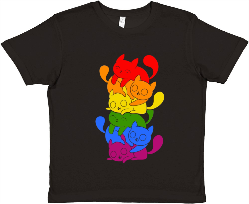 LGBT Color Cat Lesbian Gay LGBTQ Pride Transgender Premium Kids Crewneck T-shirt