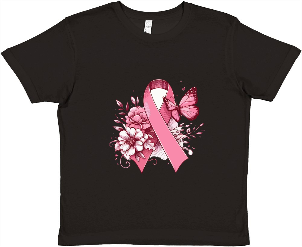pink ribbon 02 Premium Kids Crewneck T-shirt
