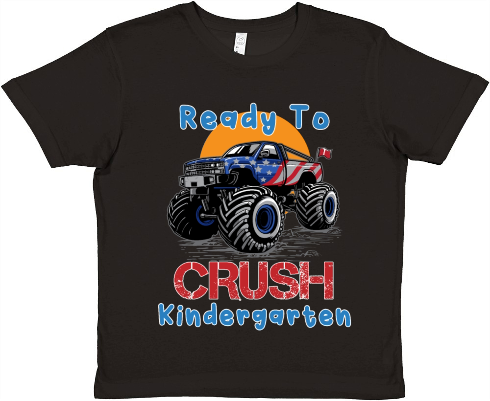 Ready to Crush Kindergarten Grade School Truck Mon Premium Kids Crewneck T-shirt