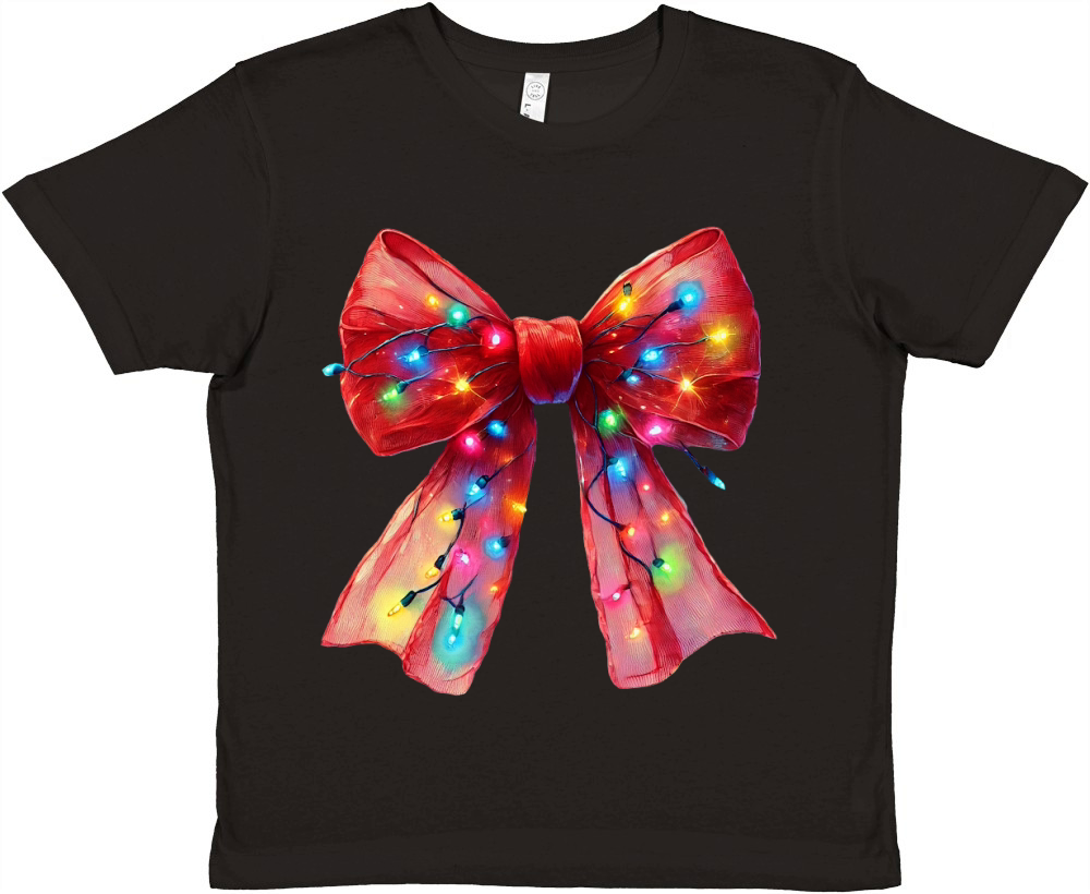 Red Bow Fairy Lights Premium Kids Crewneck T-shirt
