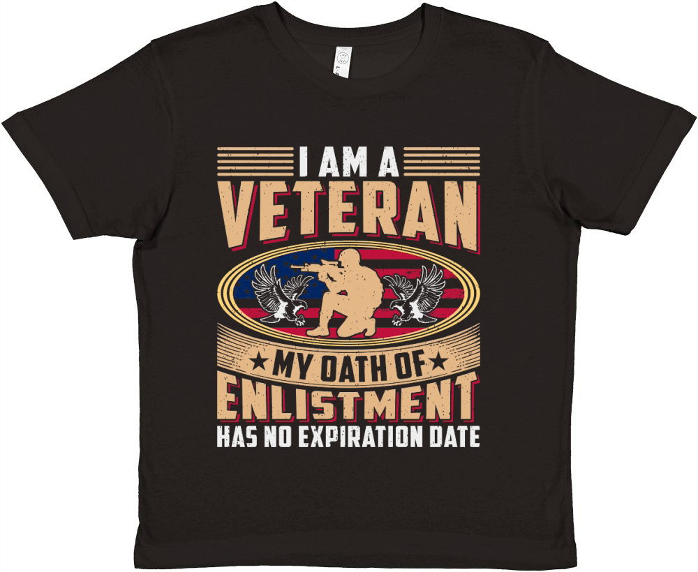 Soldier Veteran I Am Veteran My Dath of Enlistment Premium Kids Crewneck T-shirt