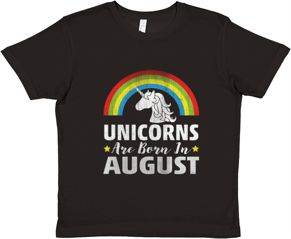 Unicorns Are Born In August Premium Kids Crewneck T-shirt