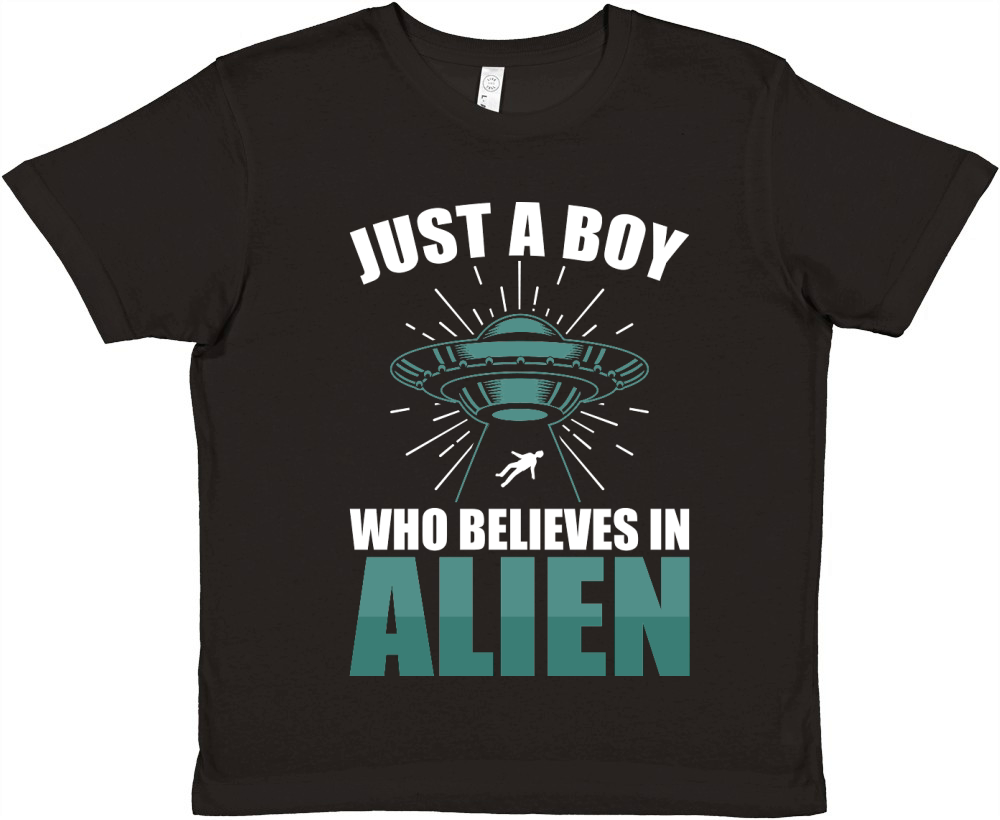 Vintage UFO Alien Just A Boy Who Believes In Alien 3 Premium Kids Crewneck T-shirt