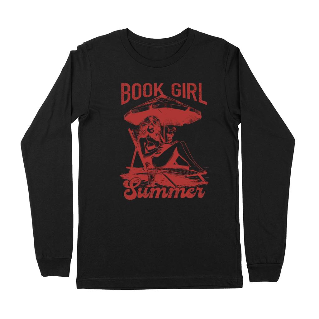 Book Girl Summer L Red Premium Long Sleeve